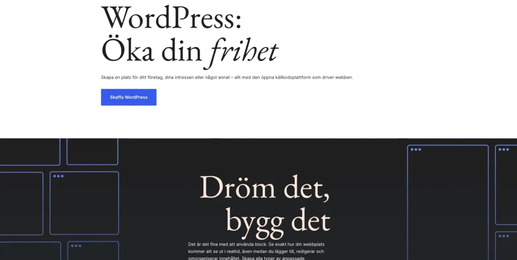Wordpress webbsida