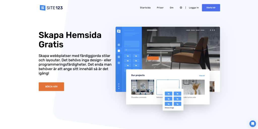 Testat program Site123
