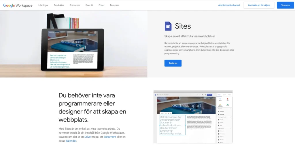 Skapa egen sajt med Google