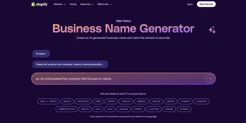 Shopifys namngenerator