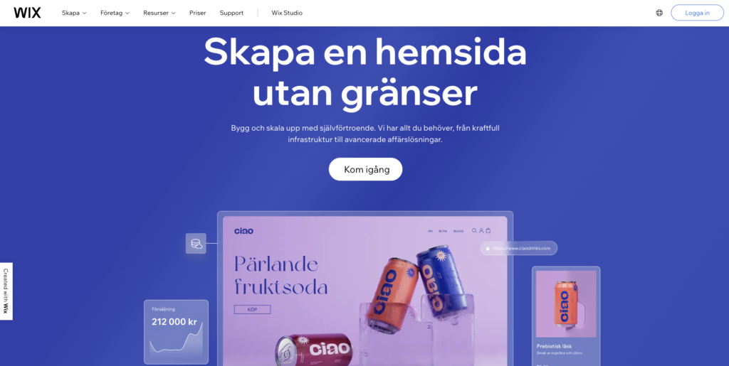 Wix hemsidebyggare för företagare
