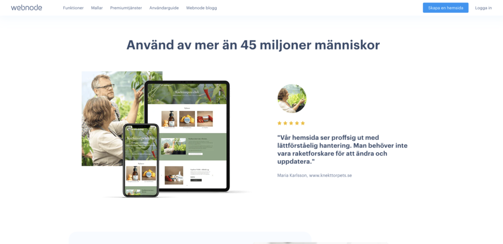 Webnode för svenska företagshemsidor